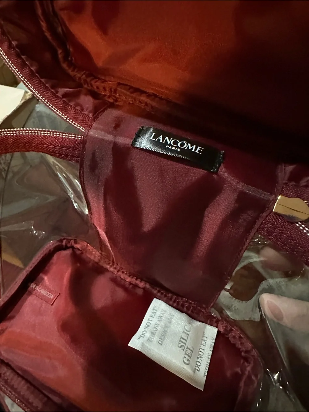 Lancome Pink Lipstick & Gold Absolue Cream Set with Red Case